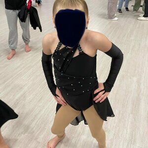 Girls Black, Rhinestoned, Contemporary Costume